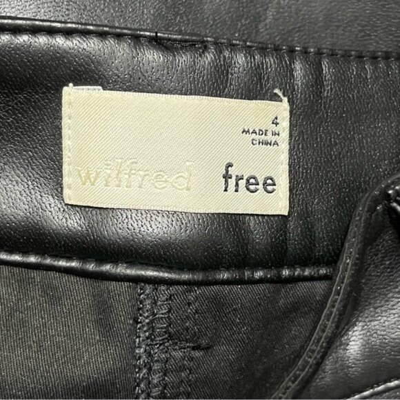 Aritzia Wilfred Ultra High Rise Oracle Faux Leather Pants in Black Women Size 4 - Picture 11 of 12